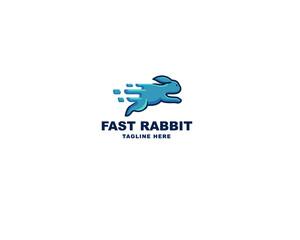Fast rabbit logo design character
