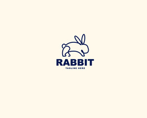 Rabbit line art logo design