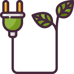 green energy line icon