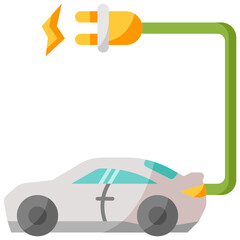 electric car flat icon