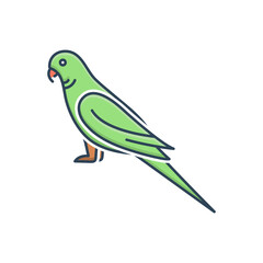 Color illustration icon for parrot 
