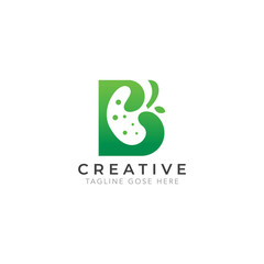 Letter B Logo combination with indigestion creative design, logo or icon symbol