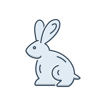 Color illustration icon for rabbit 