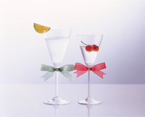 two glasses of champagne