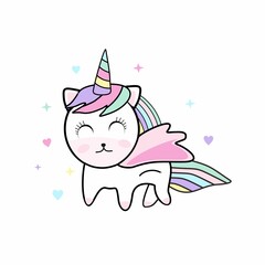 Beautiful cute unicorn illustration. cartoon unicorn vector. 