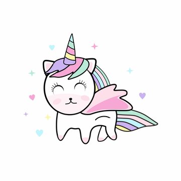 Beautiful cute unicorn illustration. cartoon unicorn vector. 