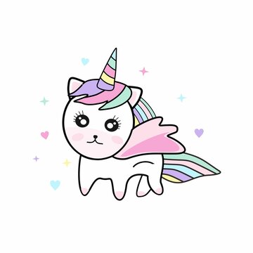 Beautiful cute unicorn illustration. cartoon unicorn vector. easy to edit and change color