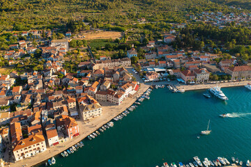 Fototapeta na wymiar Aerial view of Stari Grad town on Hvar island, Croatia