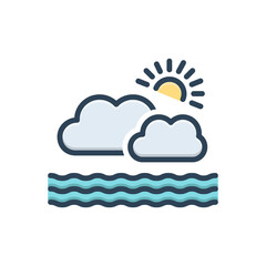 Color illustration icon for atmosphere 