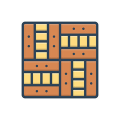 Color illustration icon for floor