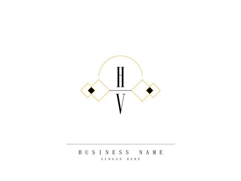 Letter HV Logo, Diamond hv Logo Template with Creative Line Art Concept Premium Vector for Luxury Diamond Ring Store