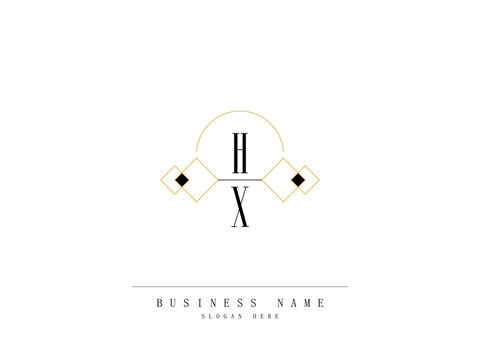 Letter HX Logo, Diamond hx Logo Template with Creative Line Art Concept Premium Vector for Luxury Diamond Ring Store