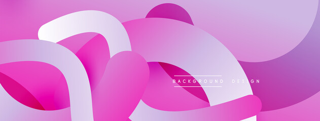 Abstract overlapping lines and circles geometric background with gradient colors