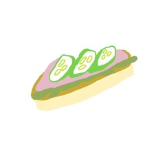 Delicious sandwich, beautiful colourful sketch of sandwich for restaurant menus