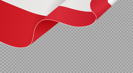 Waving flag of Poland isolated  on png or transparent  background,Symbol of Poland ,template for banner,card,advertising ,promote, vector illustration top gold medal sport winner country