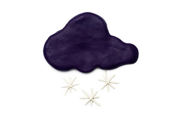 Weather concept, storm cloud icon from plasticine