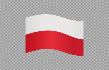 Waving flag of Poland isolated  on png or transparent  background,Symbol of Poland ,template for banner,card,advertising ,promote, vector illustration top gold medal sport winner country