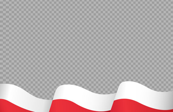Waving flag of Poland isolated  on png or transparent  background,Symbol of Poland ,template for banner,card,advertising ,promote, vector illustration top gold medal sport winner country