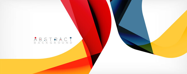 Minimal abstract background - color overlapping shapes on white with shadow lines. Vector Illustration For Wallpaper, Banner, Background, Landing Page