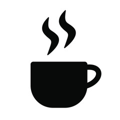 Cup of hot coffee flat design icon symbol