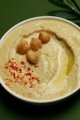 Hummus, spices, ingredients food styling 