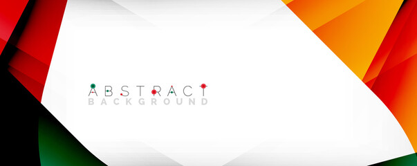 Minimal abstract background - color overlapping shapes on white with shadow lines. Vector Illustration For Wallpaper, Banner, Background, Landing Page