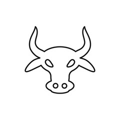 Vector minimalistic flat line bull head logo.