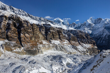annapurna glacier and himalaya mountains