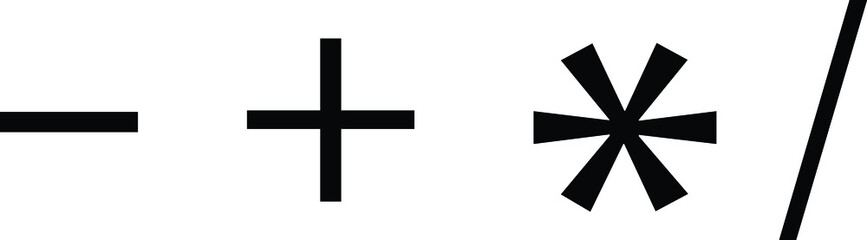 math signs icon isolated on white background