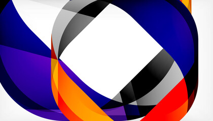 Abstract square shape with overlapping waves, minimal geometric background. Vector Illustration For Wallpaper, Banner, Background, Landing Page