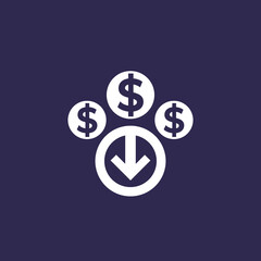 cost reduction icon on dark