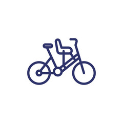 Naklejka premium child seat for bike line icon on white