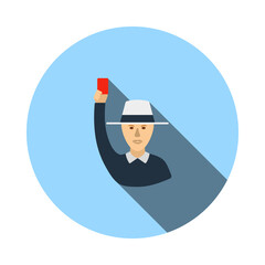 Cricket Umpire With Hand Holding Card Icon