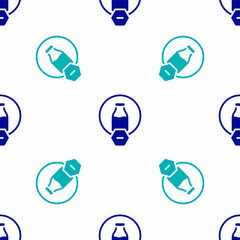 Blue Lactose free icon isolated seamless pattern on white background. Vector