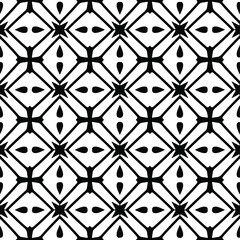  floral seamless pattern background.Geometric ornament for wallpapers and backgrounds. Black and white pattern.