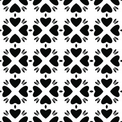 floral seamless pattern background.Geometric ornament for wallpapers and backgrounds. Black and white pattern.