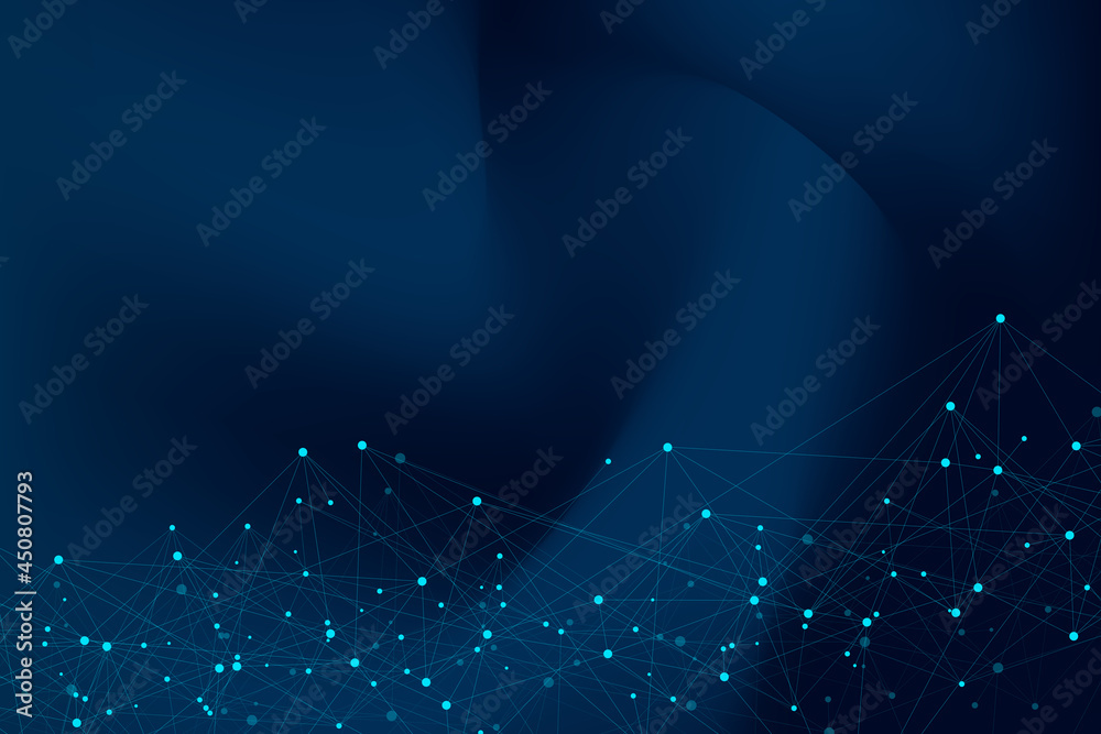 Aufkleber Geometric connected background lines and dots. Simple technology abstract graphic background design, illustration.