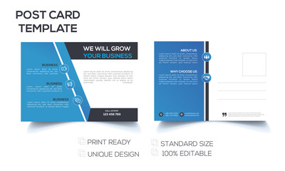Post Card Design Template with photo space