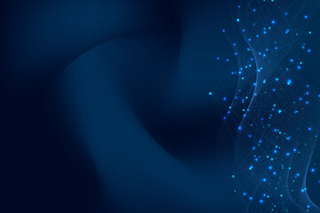 Abstract digital network connection structure on blue background. Artificial intelligence and...