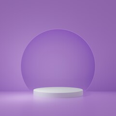 Product Stand in purple room ,Studio Scene For Product ,minimal design,3D rendering	
