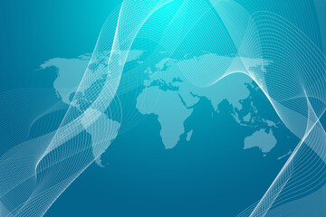 Global network connections with points and lines. Wireframe background. Abstract connection structure. Polygonal space background, illustration