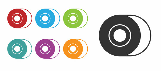 Black Skateboard wheel icon isolated on white background. Skate wheel. Set icons colorful. Vector