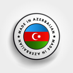 Made in Azerbaijan text emblem badge, concept background