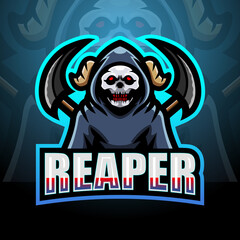 Fototapeta na wymiar Reaper Skull Mascot Esport Logo Design