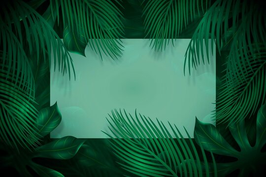Realistic Tropical Leaves Background © Siiali