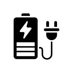 Battery vector solid icon style illustration. EPS 10 file