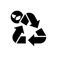 Recyclable vector solid icon style illustration. EPS 10 file
