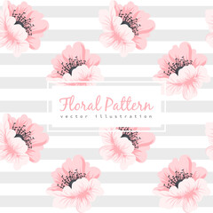 Seamless Pattern With Pink Flower