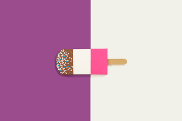 Creative paper purple ice cream.