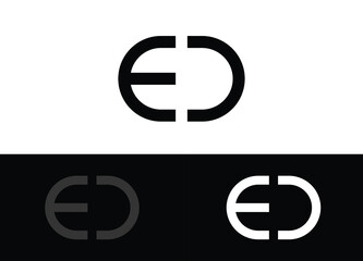 Initial Letter ED Logo or Icon Design Vector Image Template